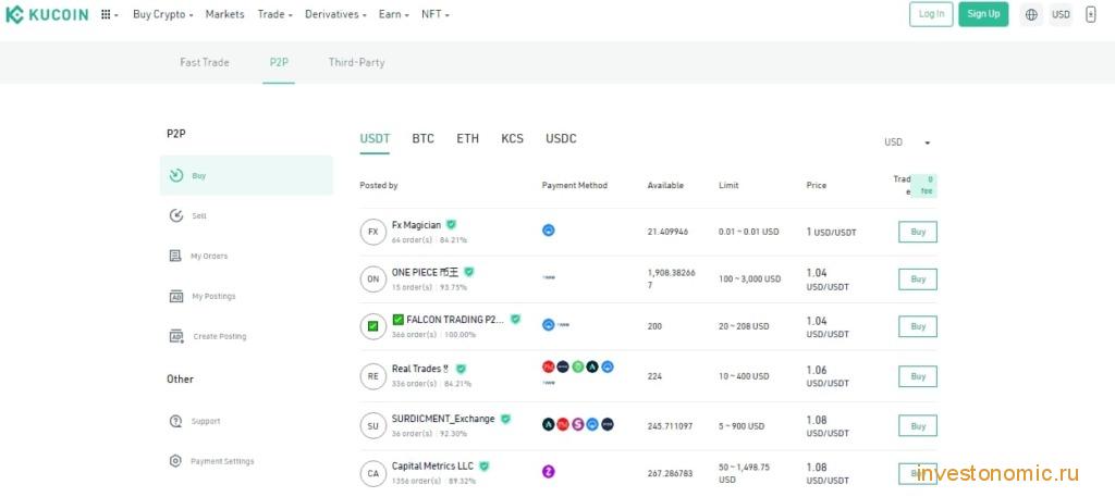 P2P платформа Kucoin