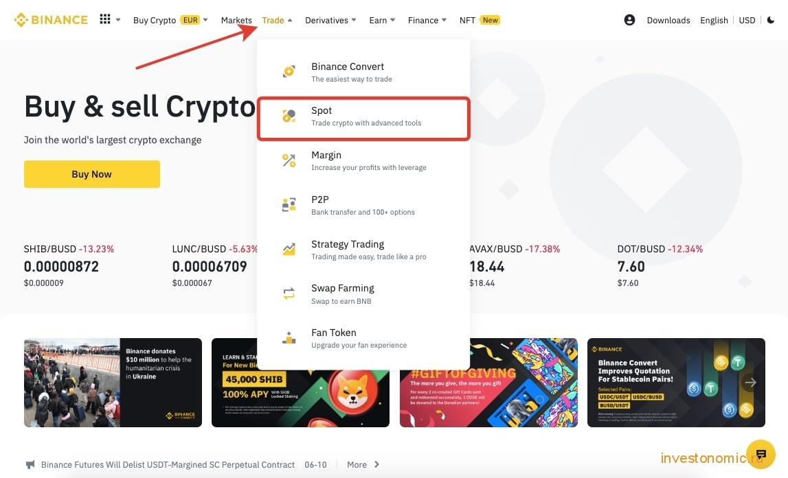 Торговля на спотовом рынке Binance